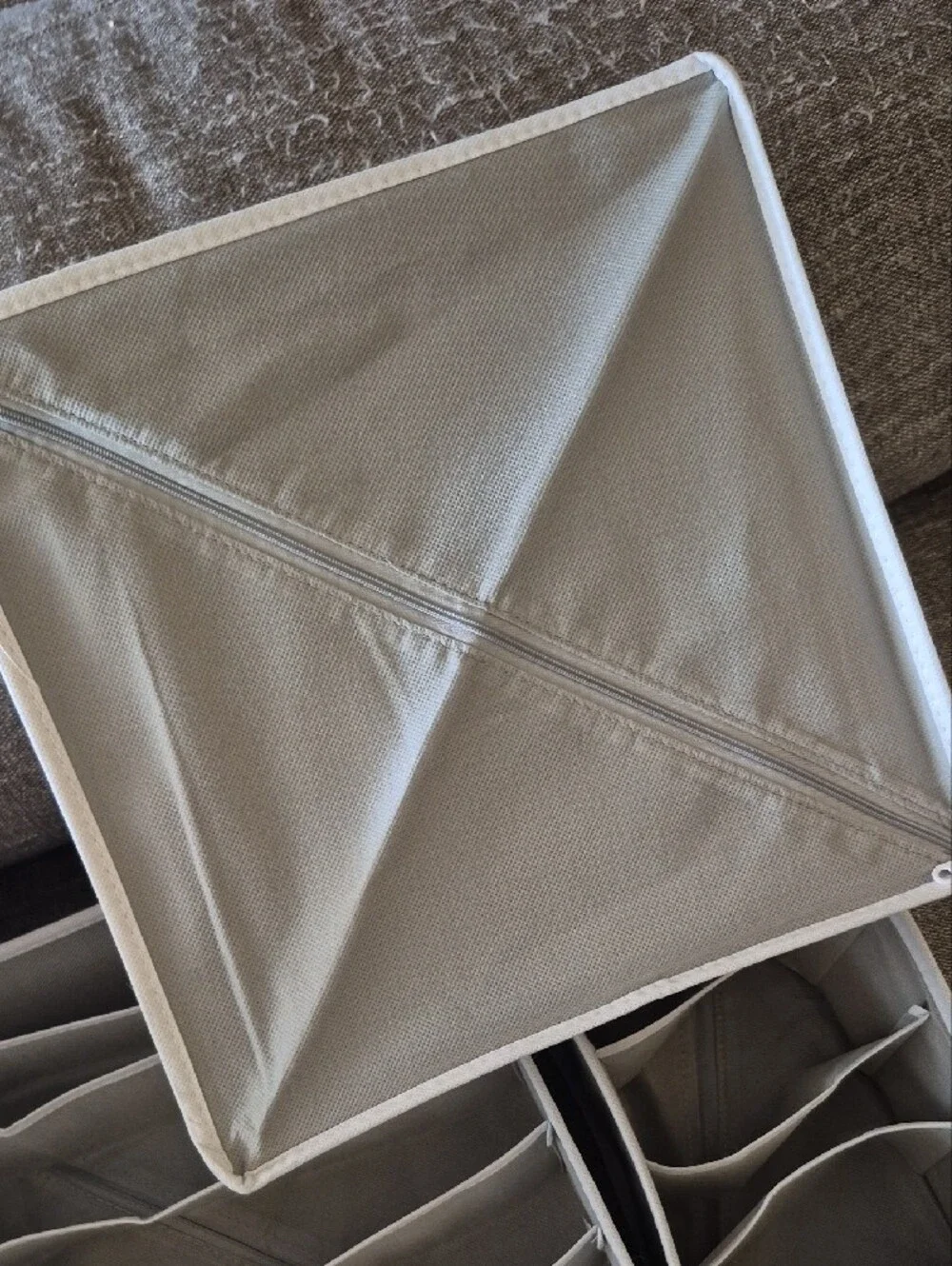 Macy's Light Gray Fabric Drawer Organizers Set